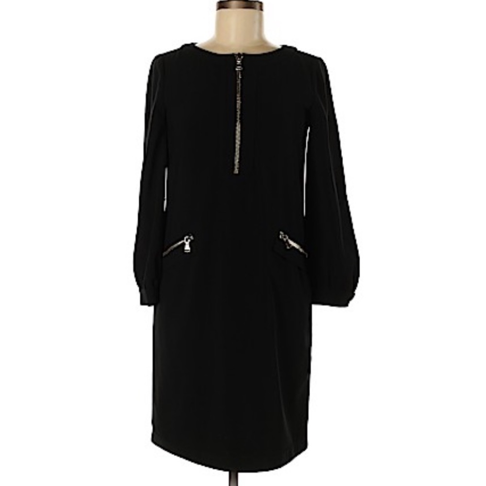 NWOT Boutique Moschino Zippered Lined Dress Black Zipper Pockets Size 4